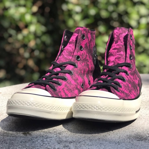 Converse Chuck 70 Hi Fuchsia Camo Denim Sneakers - Picture 5 of 9